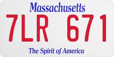 MA license plate 7LR671