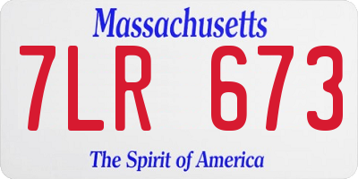 MA license plate 7LR673