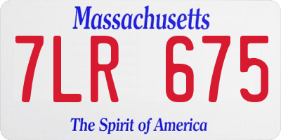 MA license plate 7LR675