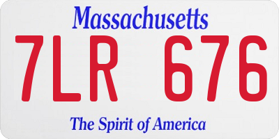 MA license plate 7LR676