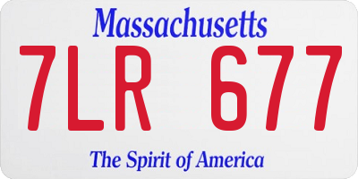 MA license plate 7LR677