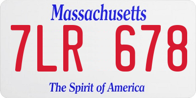 MA license plate 7LR678