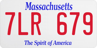 MA license plate 7LR679
