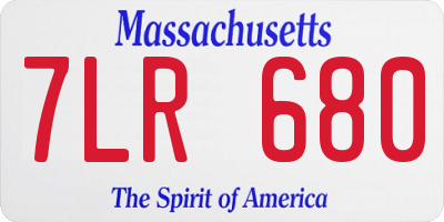 MA license plate 7LR680