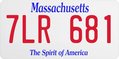 MA license plate 7LR681