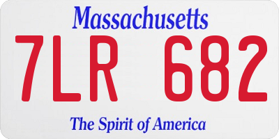 MA license plate 7LR682
