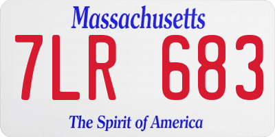 MA license plate 7LR683