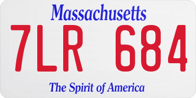 MA license plate 7LR684