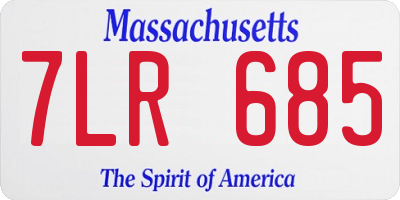 MA license plate 7LR685