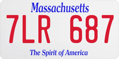MA license plate 7LR687