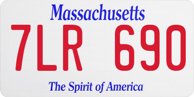 MA license plate 7LR690