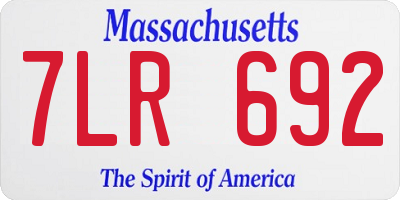 MA license plate 7LR692
