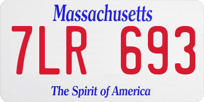 MA license plate 7LR693