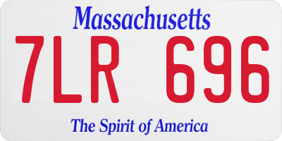 MA license plate 7LR696