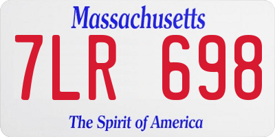 MA license plate 7LR698