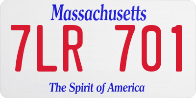 MA license plate 7LR701