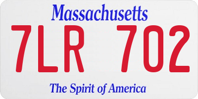 MA license plate 7LR702