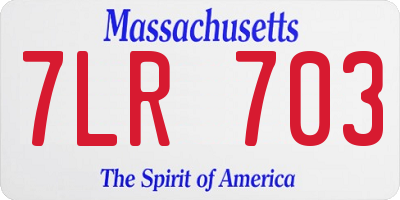 MA license plate 7LR703