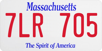 MA license plate 7LR705