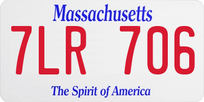 MA license plate 7LR706