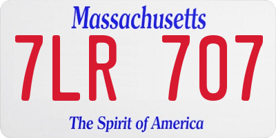 MA license plate 7LR707