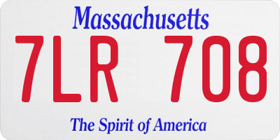 MA license plate 7LR708