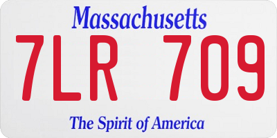 MA license plate 7LR709