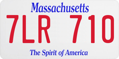 MA license plate 7LR710