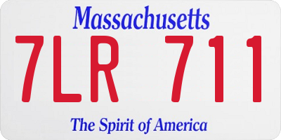 MA license plate 7LR711