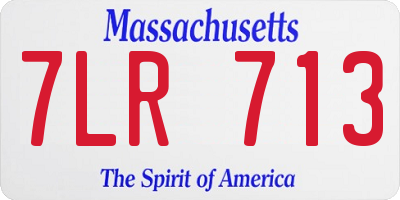 MA license plate 7LR713