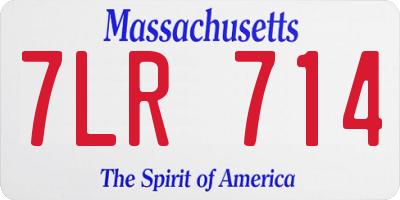 MA license plate 7LR714