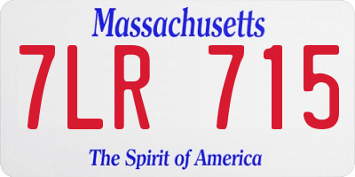 MA license plate 7LR715