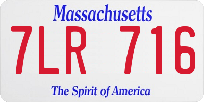 MA license plate 7LR716