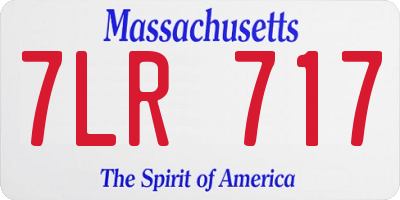 MA license plate 7LR717