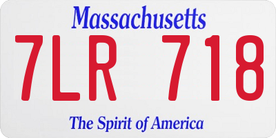 MA license plate 7LR718