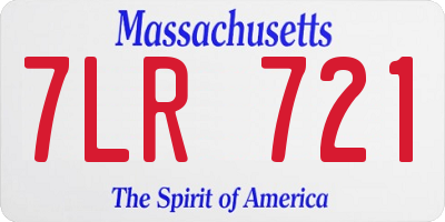 MA license plate 7LR721