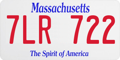 MA license plate 7LR722