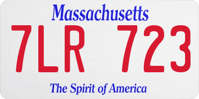 MA license plate 7LR723