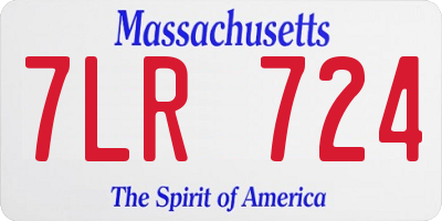 MA license plate 7LR724