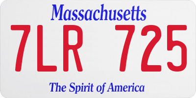 MA license plate 7LR725