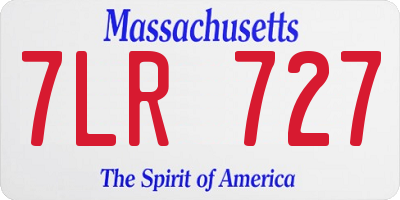 MA license plate 7LR727