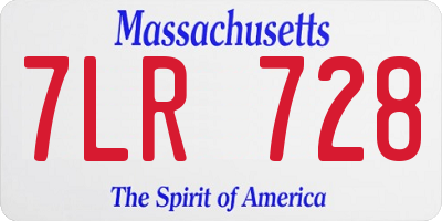 MA license plate 7LR728