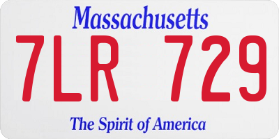 MA license plate 7LR729