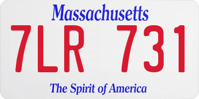 MA license plate 7LR731