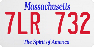 MA license plate 7LR732