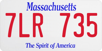 MA license plate 7LR735