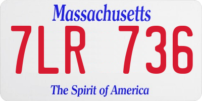 MA license plate 7LR736