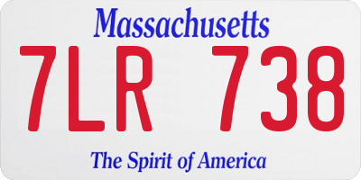 MA license plate 7LR738