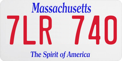 MA license plate 7LR740