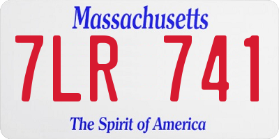MA license plate 7LR741